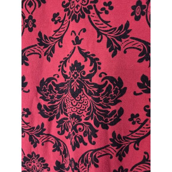 Soma Red Black Paisley Print Cotton Modal Stretch Sleepshirt Pajamas, Size Large - Picture 9 of 14